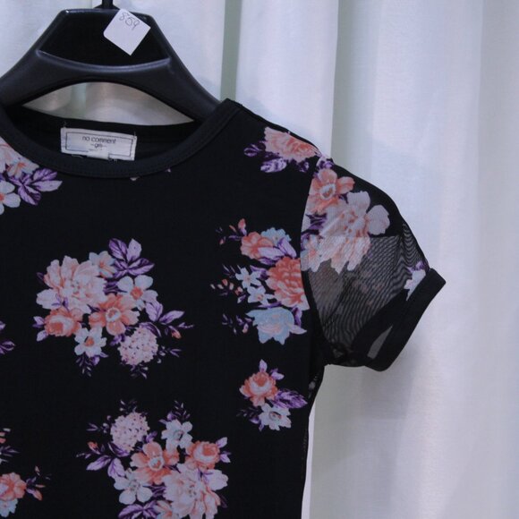 Elegant Floral Kids Dress in Black and Pink - Picture 3 of 10